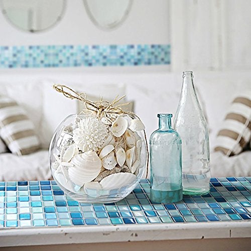 BEAUS TILE BEAUSTILE Decorative Tile Stickers Peel and Stick Backsplash Fire Retardant Tile Sheet (10pcs) (R, N.Blue) - Image 2