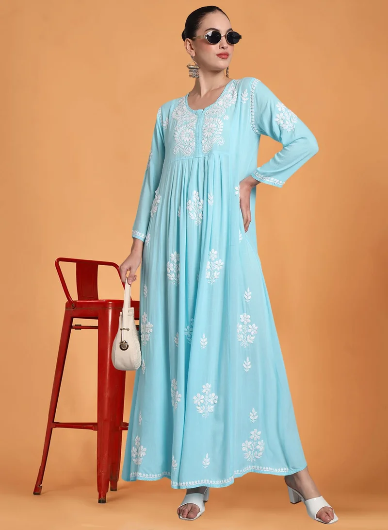 Alaya Hand Embroidered Chikankari Rayon Jalabiya-AL4012