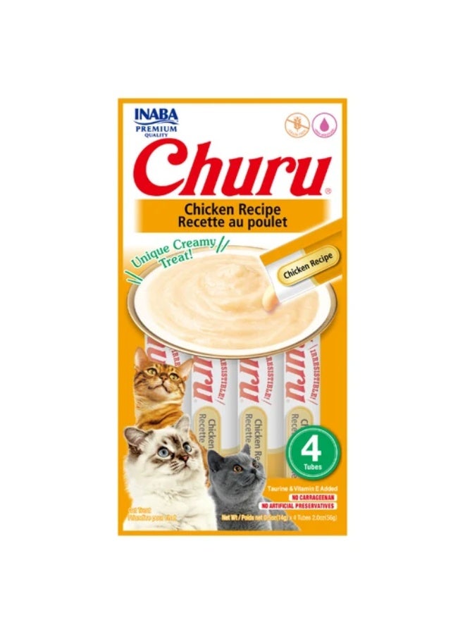 Inaba Churu Creamy Cat Treats With Chicken - 4x14g