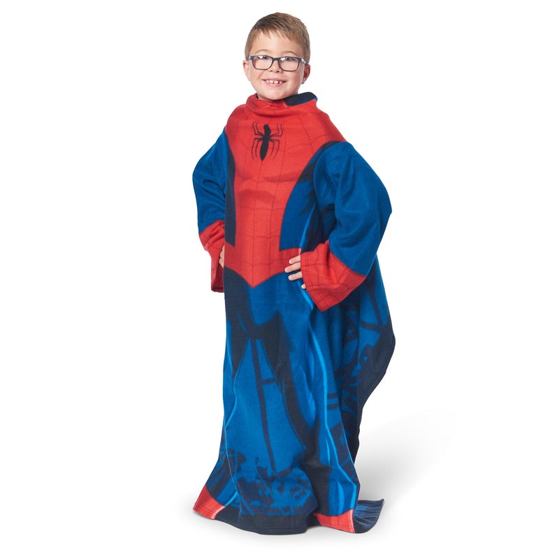 Northwest SpiderMan Spidey Webs Youth Silk Touch Comfy Throw Blanket with Sleeves 48 x 48