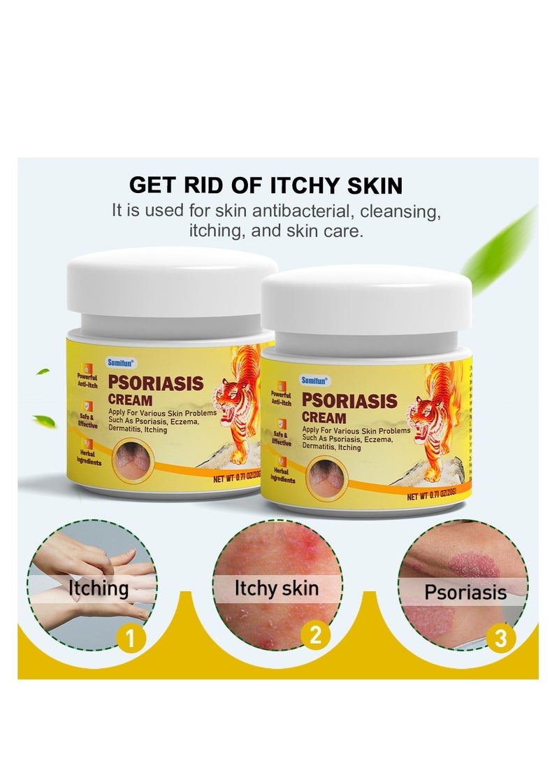 سوميفون 2-قطعة كريم الصدفية لعلاج الصدفية كريم الأكزيما المضاد للبكتيريا التهاب الجلد المضاد للحكة - Image 4