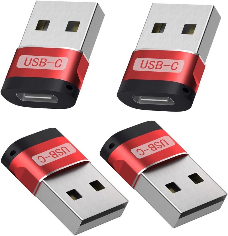rts (2 Pack) Type C USB C Female to USB A Male Adapter, Type C Charger Connector for Apple Watch iWatch Series 8 7 SE,iPhone 11 12 13 Pro 14 Plus Max Mini,Airpods,iPad 9 Air 5,Galaxy Note 10 20 S20 S21 S22 Red - Image 1