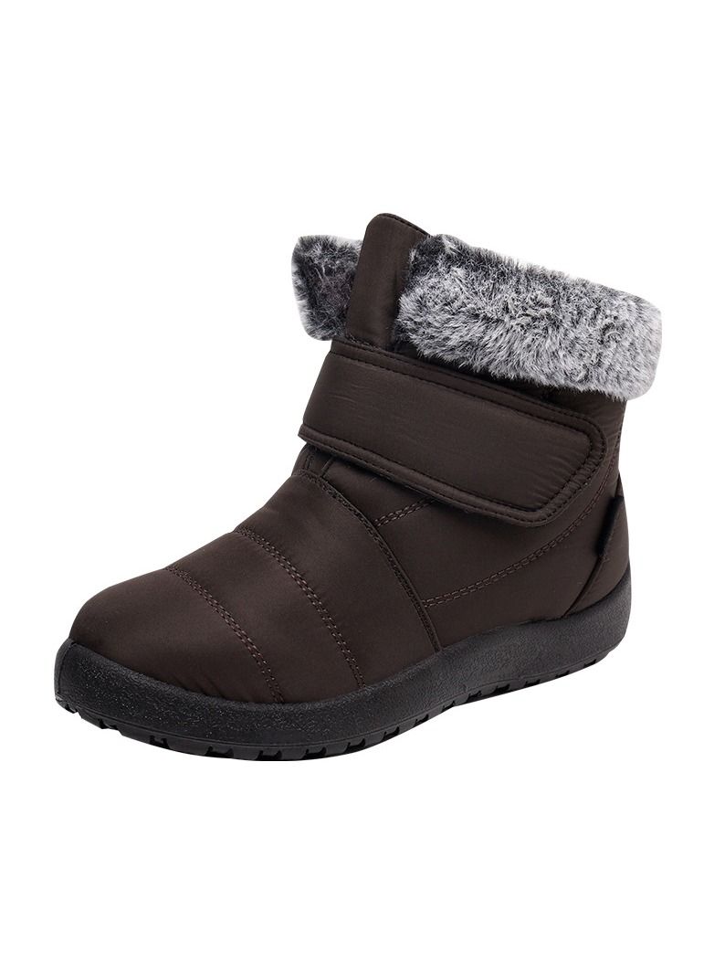 Loquat Women's Warm Plush And Thick Waterproof Cotton Boots Brown