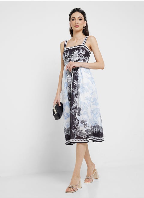 Abstract Print Summer Dress