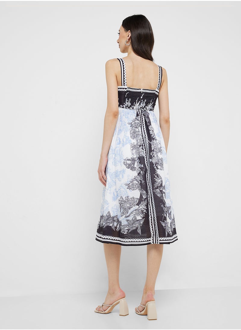 ELLA - Abstract Print Summer Dress - Image 1