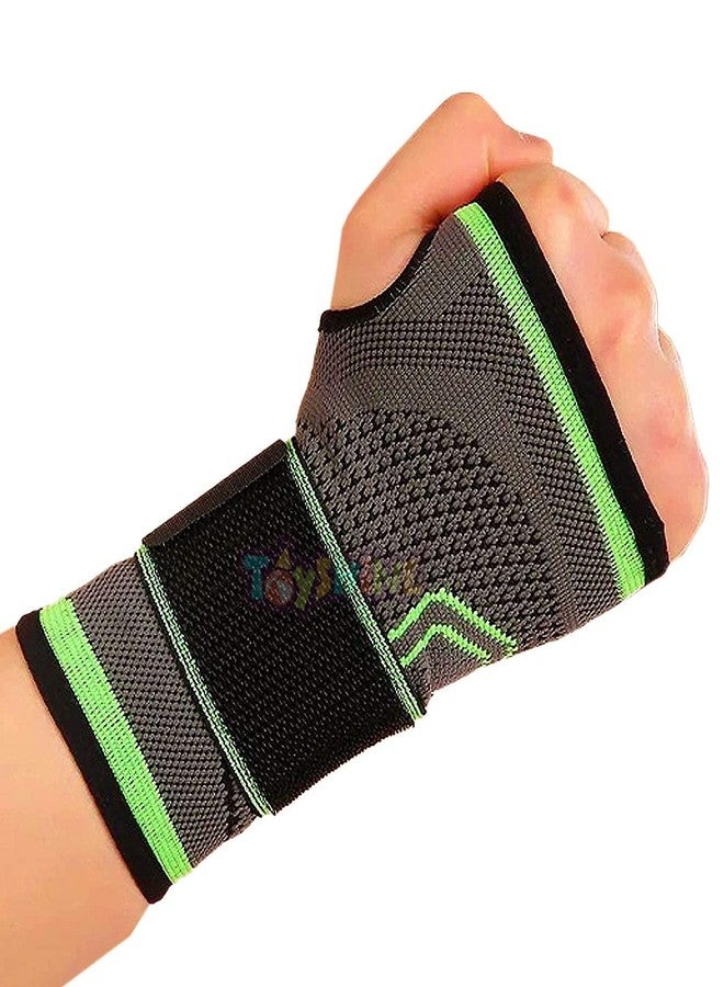 NIL JO Nylon 1 Pcs Yoga Wrist Support Crossfit Powerlifting Palm Pad Protector Adjustable Strap Compression Wrist BraceSupport GlovesArthritis PainRelief Carpal Tunnel Hand Wrist Safety For Men Women - Image 2