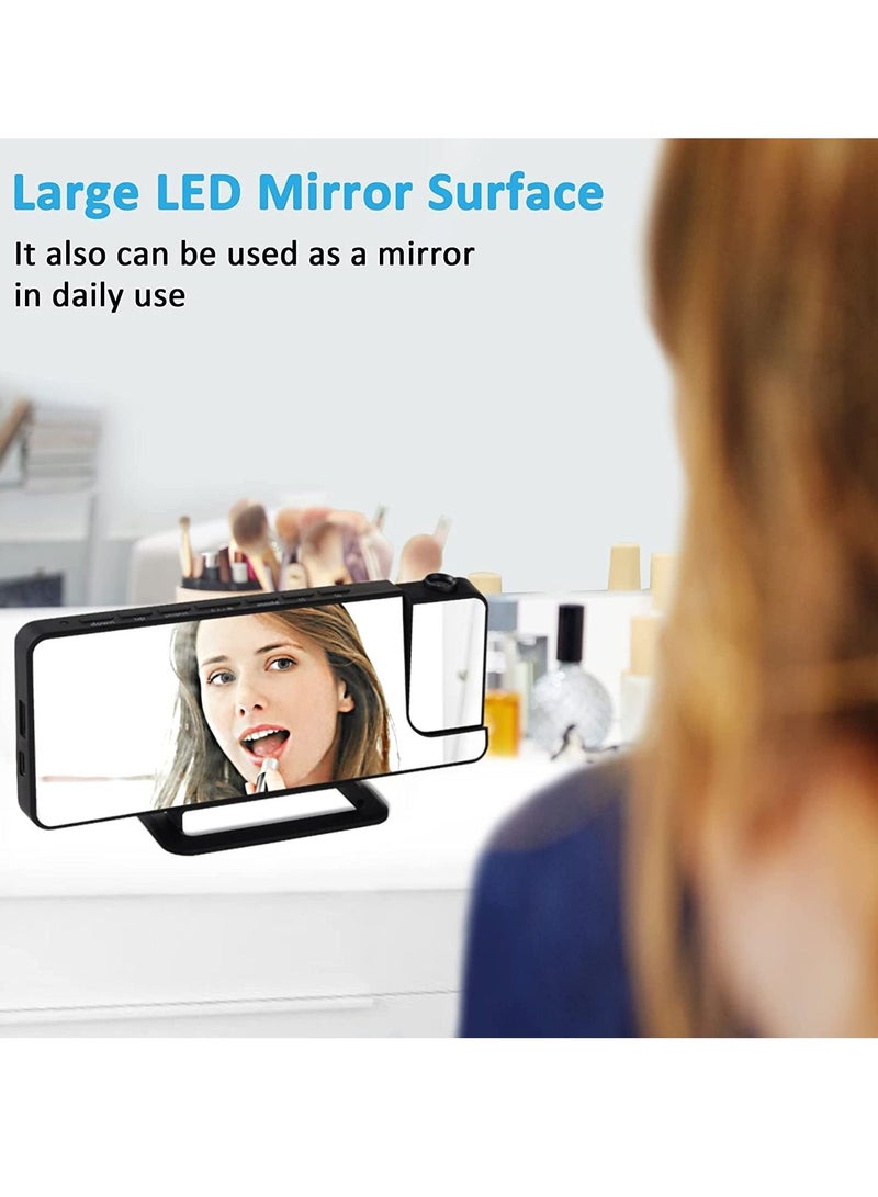 Projection Alarm Clock, LED Digital Alarm Clock Mirror Alarm Clock, Digital Clock Bedside Alarm with Light Sensing Dimming Mode, Adjustable Brightness, USB Port Battery Powered Alarm Clock