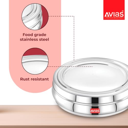 AVIAS Deluxe Stainless Steel Spice Box/ 7 Compartment and Steel Spoon/Spice Box for Kitchen/Masala Dani for Kitchen with Stainless Steel Lid/Rust Resistant Organiser/Masala Box for Cooking/Small - Image 5
