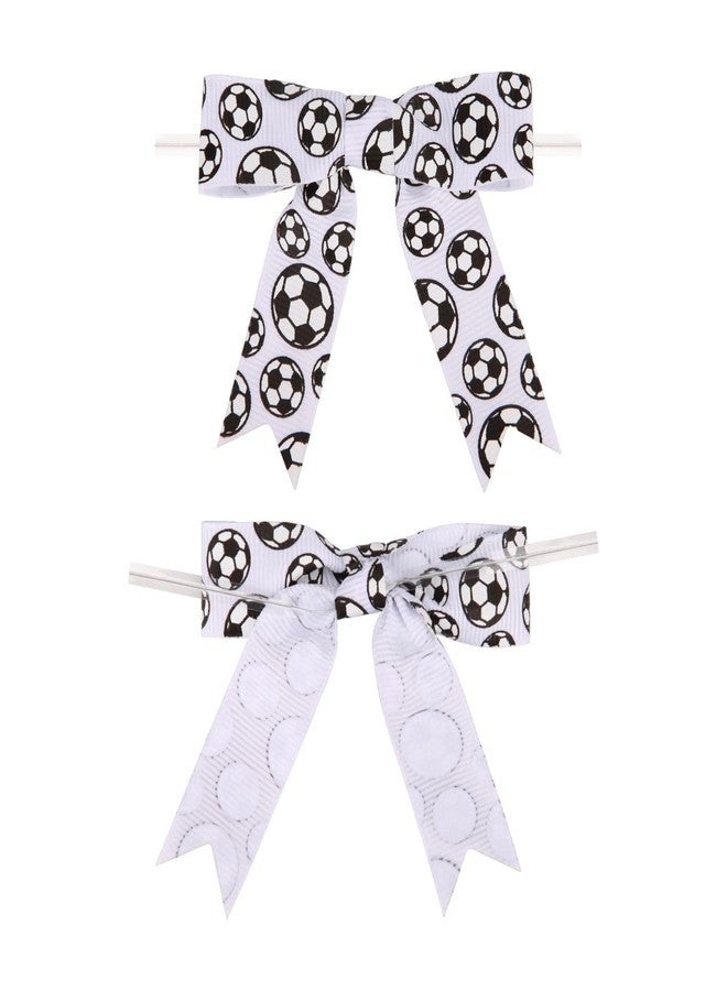 Meseey 30 Pcs Soccer Ball Printed Ribbon Bows 3 Inch Twist Tie Crafts Small Bows for Gift Wrapping, Baby Shower,Wedding, Party Favors, Cake Pops,Treat Bags (Soccer - Image 3
