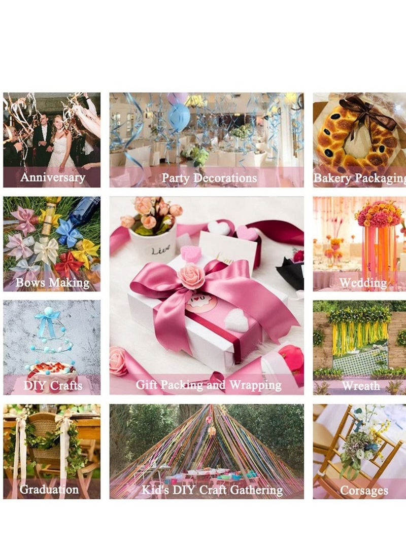 SYOSI شريط وردي، شريط قماشي مقاس 1-1/2 بوصة × 25 ياردة، قلوب بناتي وردية لصناديق الهدايا، والحرف اليدوية، وصناعة أقواس الشعر، وأكاليل الزهور، وديكورات حفلات الزفاف ومشاريع الخياطة الأخرى - Image 3