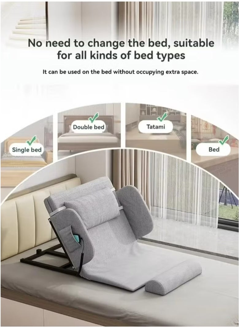Electric Power Lifting Adjustable Bed Back Rest for Patient Back Lumbar Support, Assist Elderly to Get Out of Bed Easily, Removeable Bedrails with Pocket, 220lbs Capacity