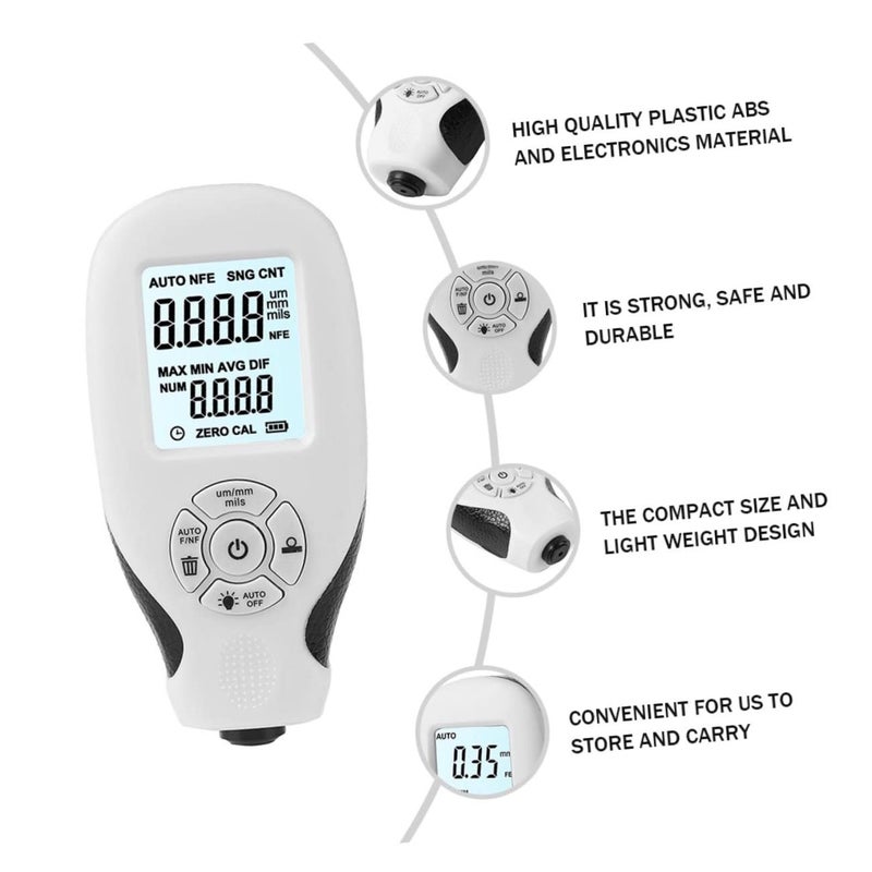 3 Pcs Professional Digital Display Electronic Car Paint Tester Material - Image 4