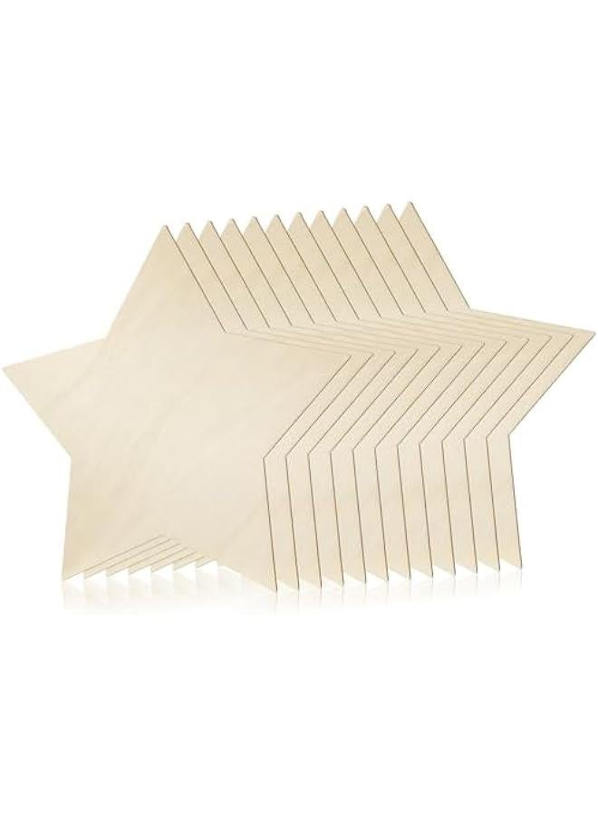 Arabest 12 Pcs 12 Inch Wooden Star 4th of July Ornaments to Paint Wooden Stars for Crafts Unfinished DIY Blank Wood Slice for Patriotic American Flag Table Decoration - Image 1