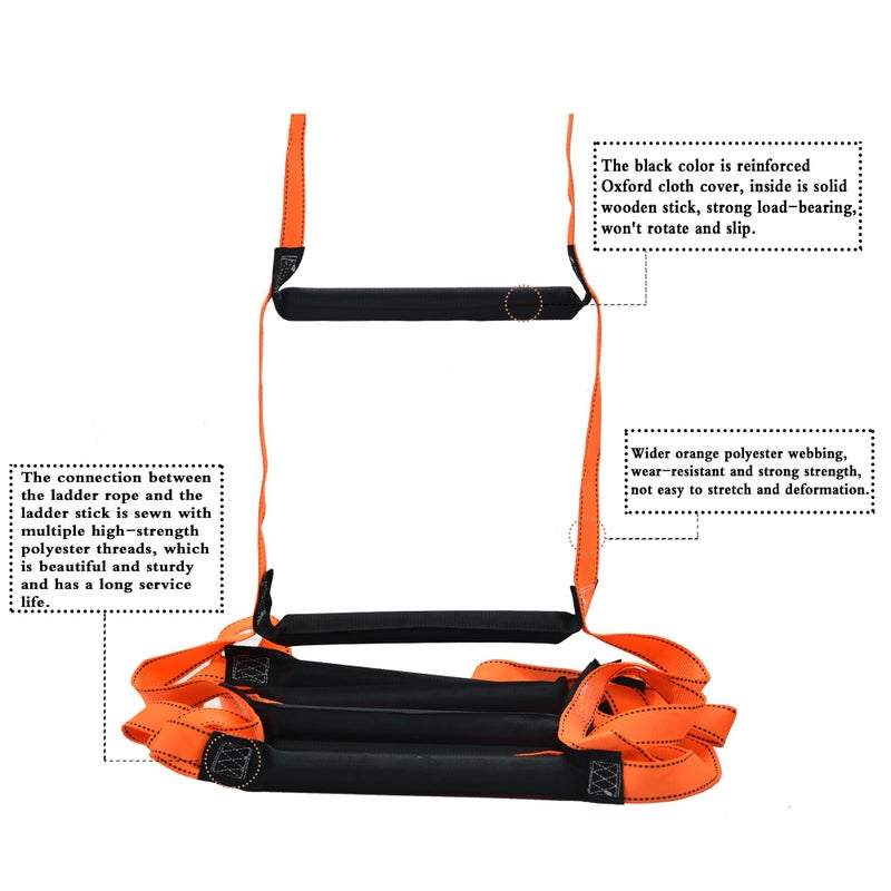 XXFBJNMD 9.8 Feet Fire Escape Ladder, Emergency Fire Ladder for House Residence Reusable Portable Safety Ladders for Windows, Balconies and Sailboats, Kayaks, Etc. - Image 4