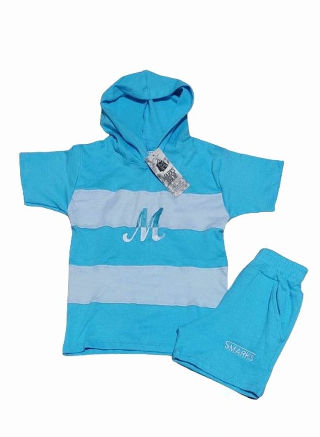 Boys Kids Pajama Set Hoodie Short Sleeves - Embroidery - Image 2