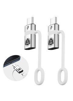 2 Pcs Lightning to USB C Adapter, PD60W Quick Charge and Data USB C Male to iOS Female Adapter, Support Charging& Data Transfer, Compatible with Phone 15 Series, Not Support Headphones and OTG, Silver