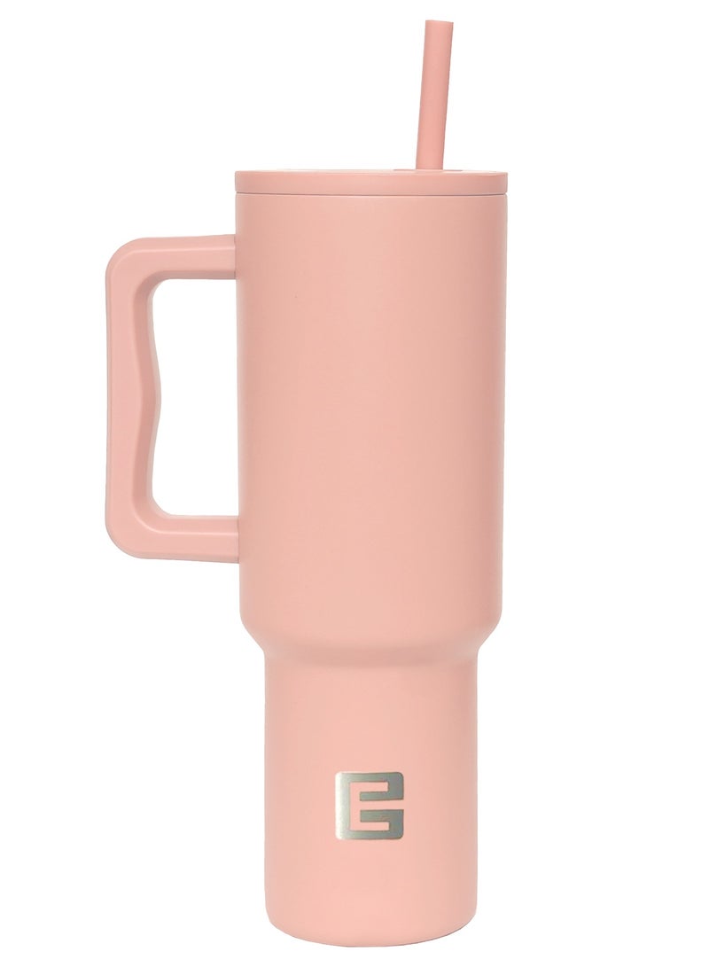 Ellementel Stainless Steel Vacuum Insulated Tumblers, 1.2L / 40oz - Double Walled Vacuum Flask Insulated Tumbler with Straw, Travel Mug Cup for Water, Tea, Coffee and More - Image 1