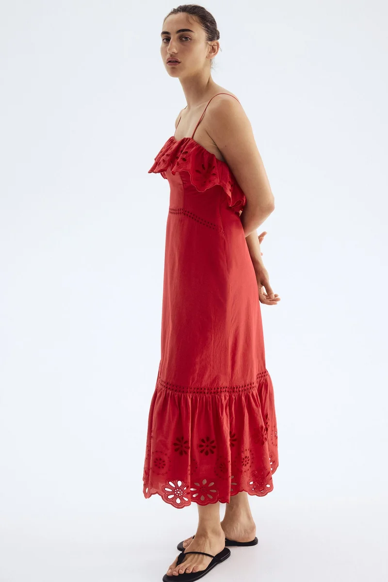 اتش اند ام فستان قطني من خامة بثقوب