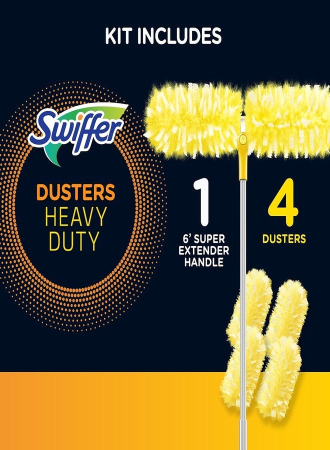 Swiffer Heavy Duty Dusters with Super Extender Handle, 6 Ft Handle, 1 Handle/4 Dusters, 4/Carton - Image 3