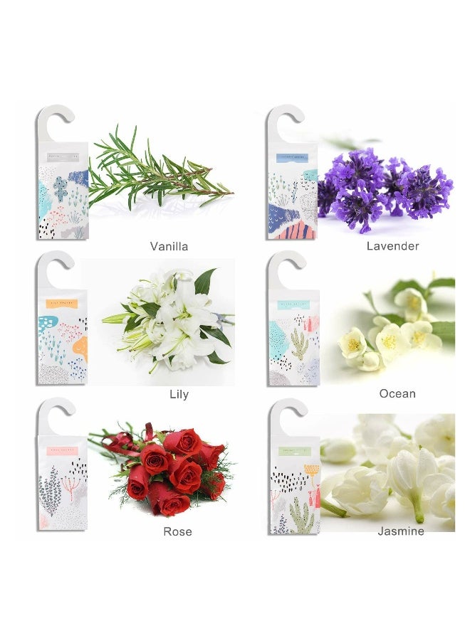 Generic 12 Packs Sachets for Drawers and Closets Large Hanging Sachet Bags Closet Air Fresheners Potpourri Bags Long Lasting 6 Scents Option Lavender Rose Jasmine Ocean Vanilla Lily  - Image 4