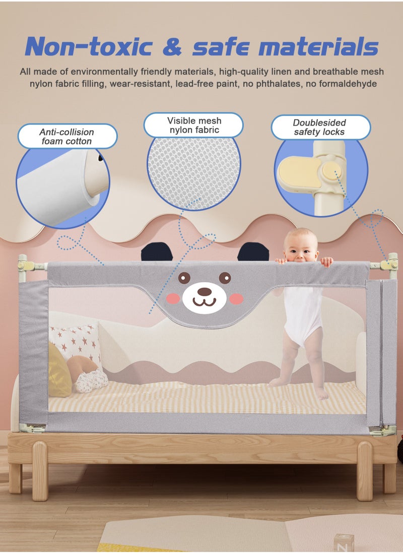 URbazaar Bed Rails for Toddlers Kids Bed Guardrail, Vertical Lifting Collapsible Baby Safety Bed Rail Guards Fit Full Size Bed (150 * 98cm)  - Image 5