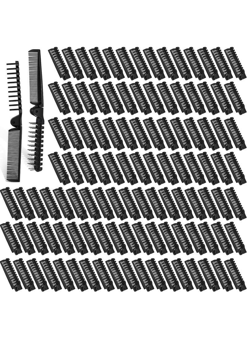 Maxcheck Maxcheck 200 Pcs Portable Double Headed Travel Comb Brush Compact Hair Styling Tool for Women Men Homeless Hotel and Home Nursing  Black 