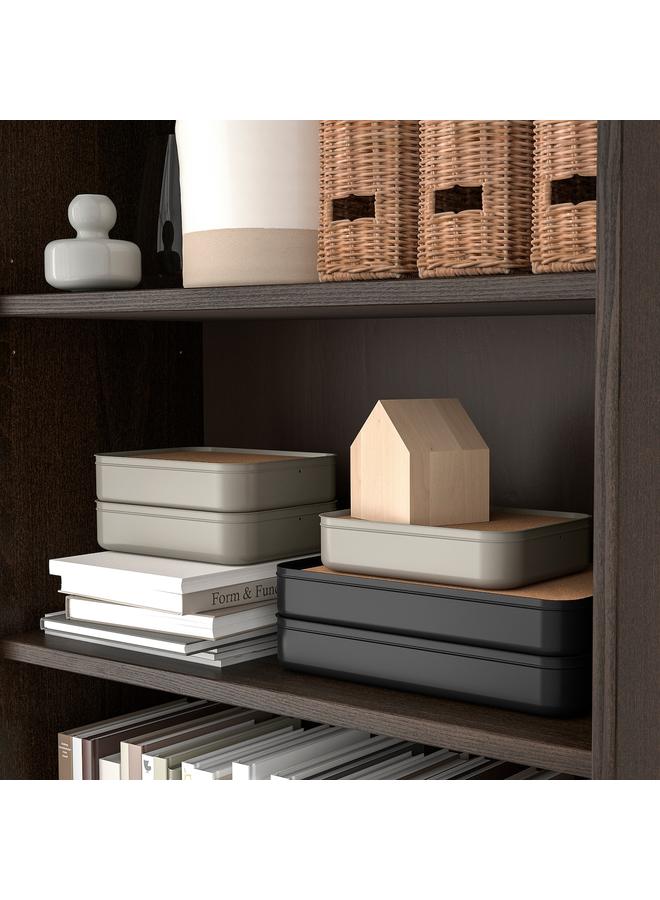 Zaboon Box With Compartments, Dark Grey-Beige, 24X18X6 Cm - Image 5