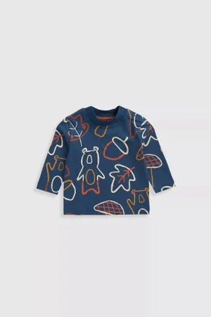 mothercare Blue Bear Long-Sleeved T-Shirt