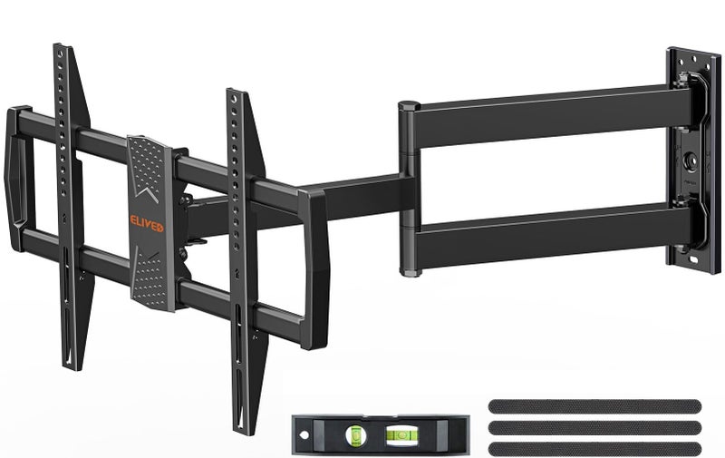 ELIVED Long Arm TV Mount for Most 42-75 Inch TVs, 32" Long Extension Arm Corner TV Wall Mount, Articulating Wall Mount tv Bracket Swivel and Tilt, Holds up to 99 lbs. Max VESA 600x400mm, YD1036 - Image 1