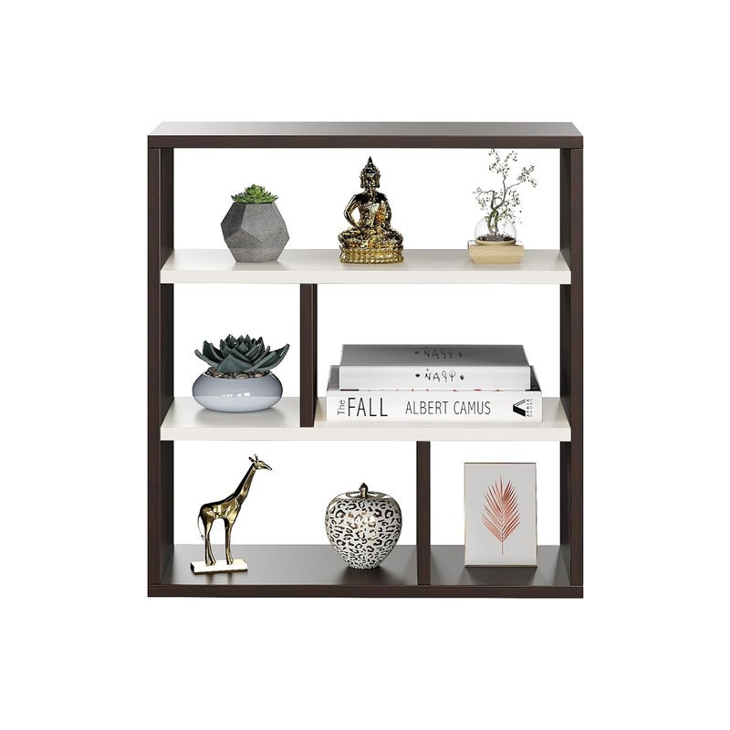 FURNEASER Enaya Multipurpose Wall Display Shelf for Living Room Hanging Corner Rack Floating Bookshelf Shelf Organizer Stand Wenge White