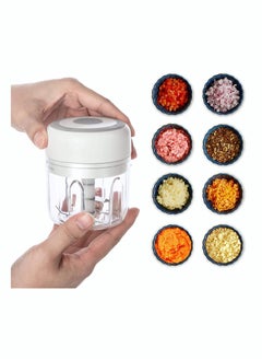 SYOSI MINI Garlic Machine, SYOSI White Electric Garlic and Onion Grinder Usb Charging Portable Electric Garlic Masher Food Waterproof Food Processor for Kitchen Mini Food Slicer (White)  - Image 1