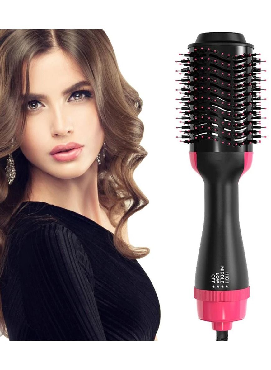 Hair Dryer Brush, Blow Dryer Brush, Anti-Frizz Hair Brush Blow Dryer, Negative Ion Hot Air Brush Styler and Dryer with Ceramic Coating, Blow Dry Brush for Straightening, Drying, Curling