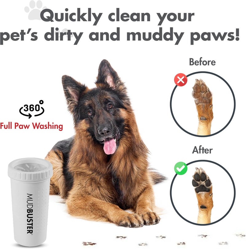 Dexas MudBuster Portable Paw Cleaner for Dogs, Large, Bright White Special Edition, Premium Pet Supplies and Accessories - Image 4