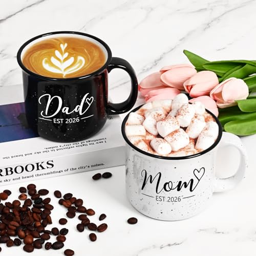 Maustic Mom and Dad Mugs, New Parents Gifts for Couples, New Mom and Dad Est 2026 Gifts for Expecting First Time Parents, 15 Oz - Image 4