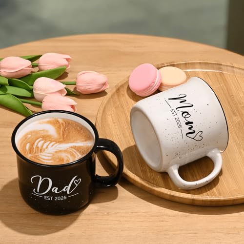 Maustic Mom and Dad Mugs, New Parents Gifts for Couples, New Mom and Dad Est 2026 Gifts for Expecting First Time Parents, 15 Oz - Image 3