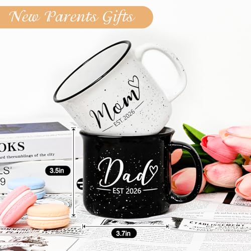 Maustic Mom and Dad Mugs, New Parents Gifts for Couples, New Mom and Dad Est 2026 Gifts for Expecting First Time Parents, 15 Oz - Image 2