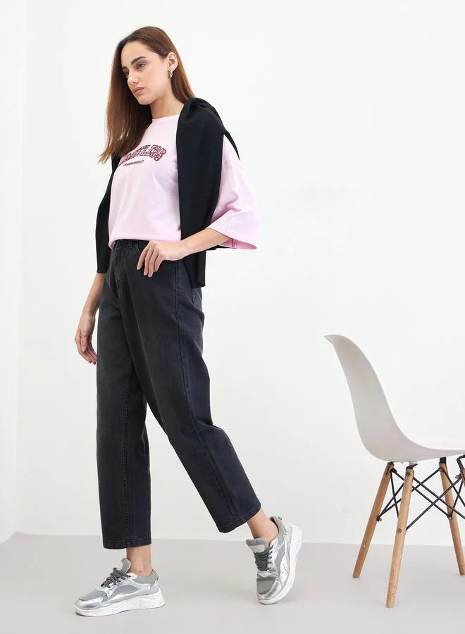 Styli Women Black High Rise Relaxed Fit Jeans