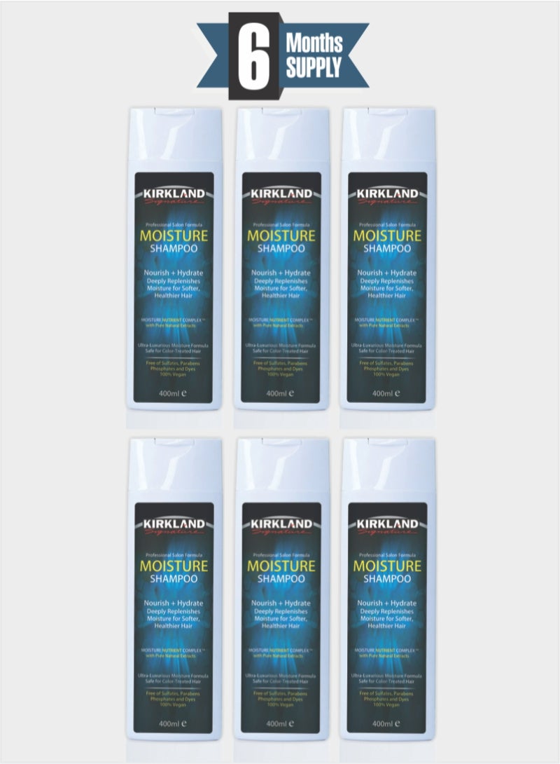 Kirkland Signature Nourish & Hydrate Moisture Shampoo - Deep Replenishment for Healthier Hair Growth - Pack 6 