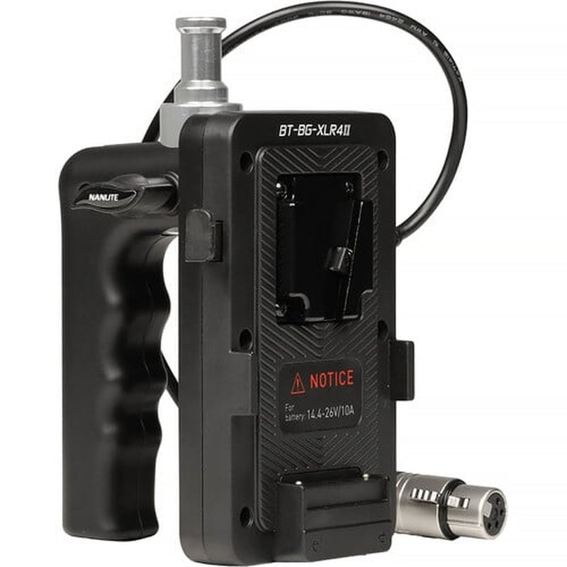 Nanlite BT-BG-XLR4II V-Mount Battery Grip with 4-Pin XLR Connector - Image 1