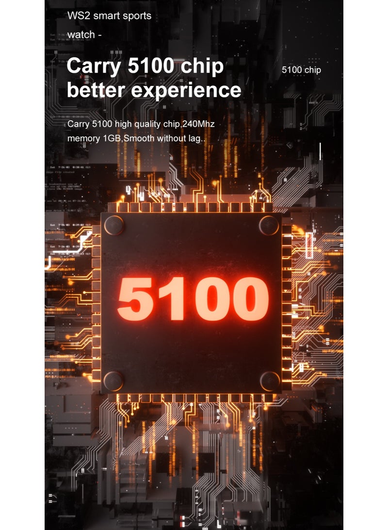 لييج ساعة ذكية جديدة للرجال بشاشة AMOLED مقاس 1.28 بوصة رياضية مزودة بخاصية الاتصال عبر البلوتوث IP67 ومقاومة للماء وحزام أسود شبكي وحزام سيليكون مجاني - Image 5