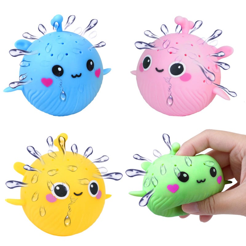 Auvitaya 4 PCS Dolphins Water Balls Sensory Stress Relief Floating Pool Toys for Kids Water Splash Balls Toddler Swim Bath Toys Christmas Goodie Bag Fillers for Babies - Image 3