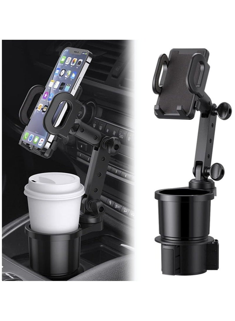 فيو 🚗📱حامل أكواب وهاتف 2 في 1 💧قابل للتعديل والدوران 360° – يناسب معظم السيارات والهواتف الذكية مع تثبيت آمن - Image 1