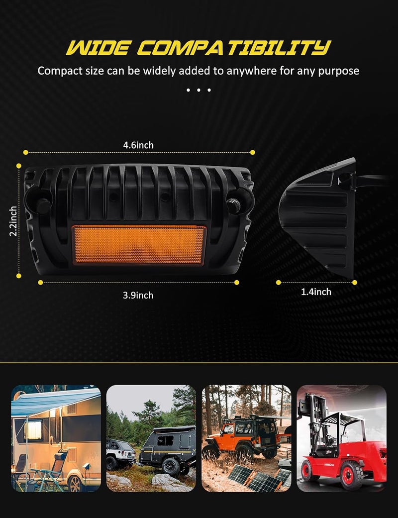Chelhead 800lm LED RV Porch Light - 12V Amber Replacement Lighting for RVs, Trailers, Campers, and Trucks - Image 4