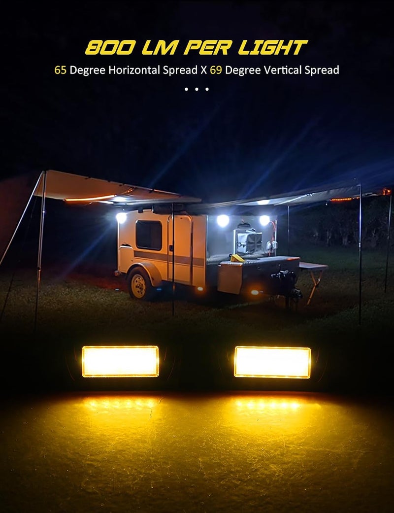 Chelhead 800lm LED RV Porch Light - 12V Amber Replacement Lighting for RVs, Trailers, Campers, and Trucks - Image 2