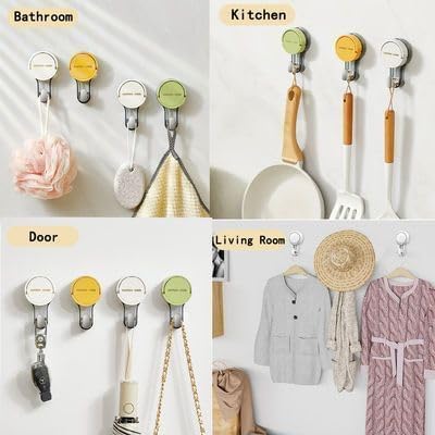 HITWA Suction Cup HookSuction HooksSuction Cup with HookReusable Vacuum Suction Hooks for BathroomWall HooksWall Clips for Hanging TowelClothesKitchen UtensilsMulticolor Pack of 2 - Image 4