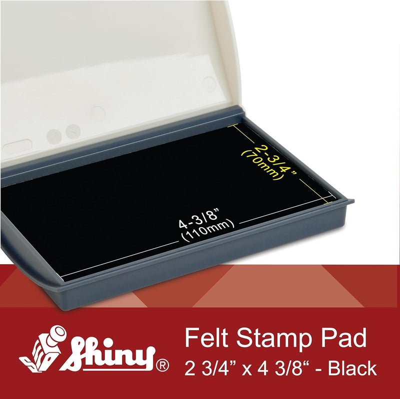 Shiny Black Ink Stamp Pad, 2-3/4" by 4-3/8" Surface Area, Felt Stamp Pad with Black Water-Based Stamp Ink - Image 2