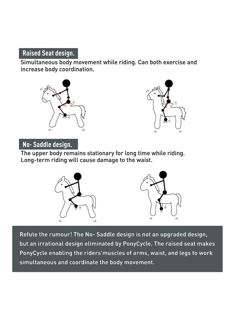 PonyCycle Official Licensed Kids Riding Horse Toy No Battery No Electricity Indoor and Outdoor best Gift for Kids 3 to 5 years - Small - Image 5