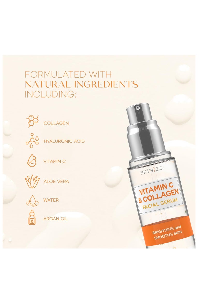 Skin 2.0 Vitamin C Serum With Collagen - Dermatologist Tested Korean Skin Care for Dark Spots & Skin Brightening - Anti Aging & Acne Facial Serum - Cruelty Free - For All Skin Types - 1.69Fl. oz by Skin 2.0 - Image 3