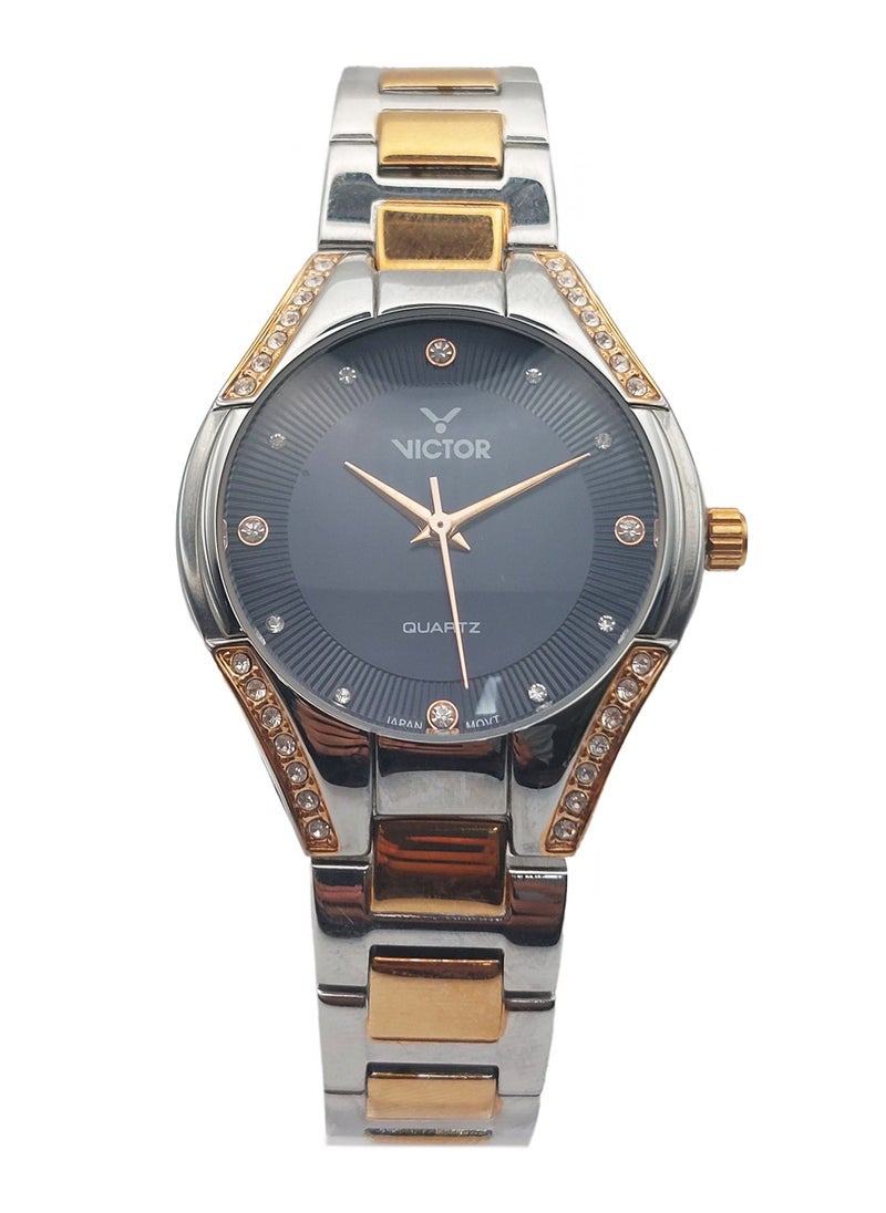 Victor - Women Analog Quartz Stainless Steel Band Watch V1514 - 30mm - Image 1