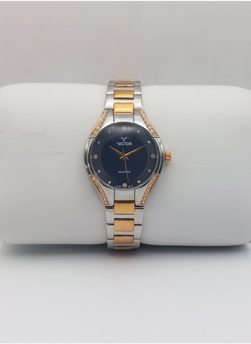 Victor - Women Analog Quartz Stainless Steel Band Watch V1514 - 30mm - Image 1